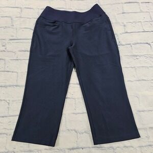 Puma Golf Capris Womens Small Navy Blue Pull On Wide Waistband Activewear Pants